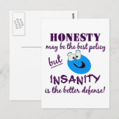 Ehrlichkeit / Wahnsinn Postkarte (Vorne/Hinten)