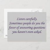 Ehrlichkeit: wenn jemand eine Frage beantwortet Postkarte (Vorne/Hinten)