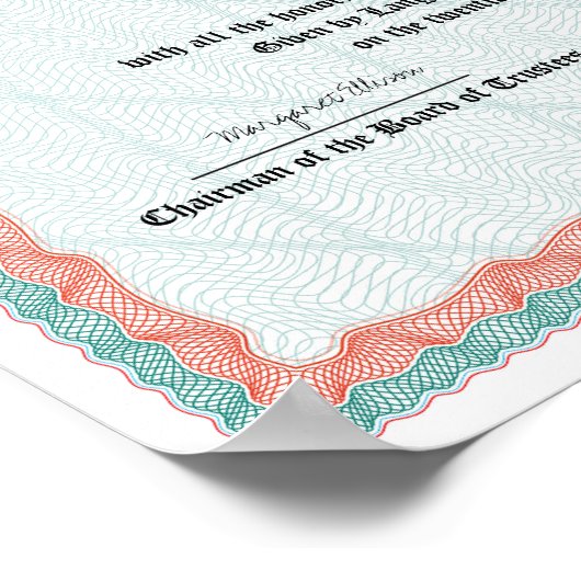 Ehrung der Uni oder des Hochschuldiploms Poster (Ecke)