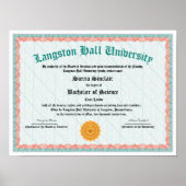 Ehrung der Uni oder des Hochschuldiploms Poster (Vorne)