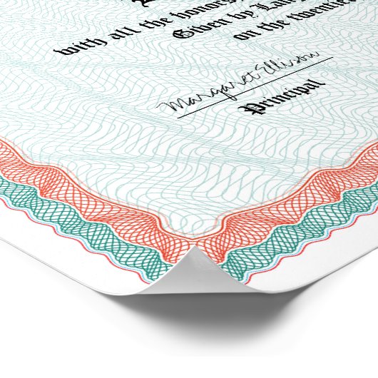 Ehrung des Diploms der Hochschule Poster (Ecke)