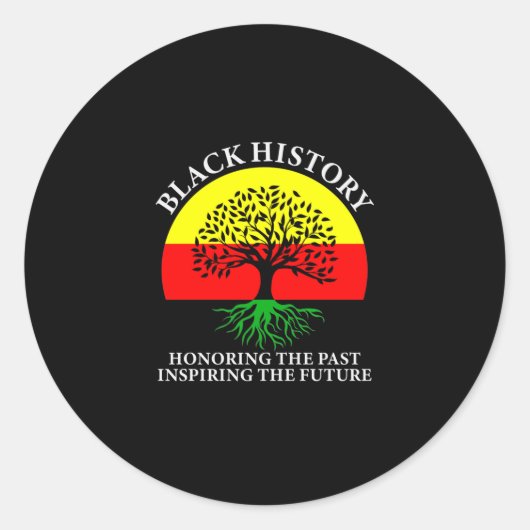 Ehrung des vergangenen Inspirierend Schwarzgeschic Runder Aufkleber (Vorderseite)