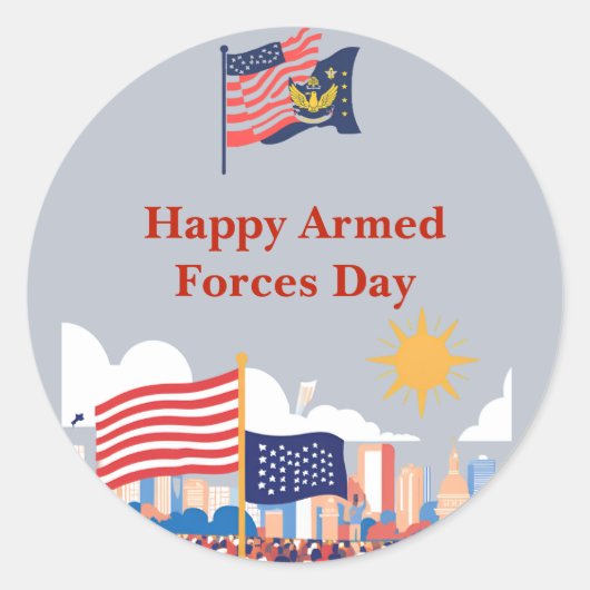 "Ehrung unserer Helden: Feste der Streitkräfte Runder Aufkleber (Vorderseite)