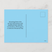 Ehrung unserer Helden - Glücklicher Gedenktag Feiertagspostkarte (Rückseite)