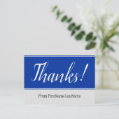 Ehrwürdig, elegant "Danke!" Postkarte (Stehend Vorderseite)