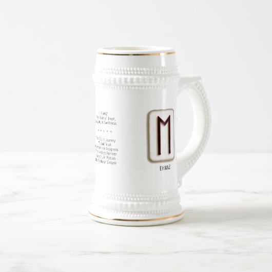 Ehwaz RuneStone Stein Bierglas (VorderseiteRechts)