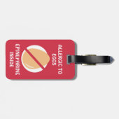 Ei-Allergie-Alarm-Hummel-personalisiertes Rot Gepäckanhänger (Rückseite horizontal)