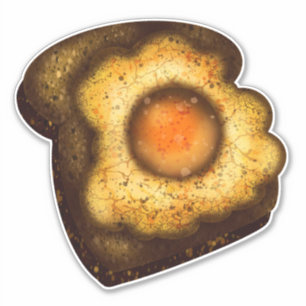 Ei auf Toast-Aufkleber Aufkleber