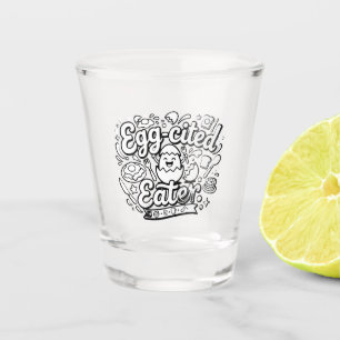 Ei-Aufgeregter Esser – Lustiges Frühstücks-T-Shirt Schnapsglas