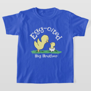 Ei-Aufgeregtes Big Brother Süßes Geschwister Blaue T-Shirt
