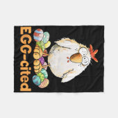 Ei-Aufgeregtes Lustiges Osterhuhn-Design Fleecedecke (Vorderseite (Horizontal))