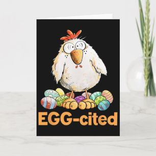 Ei-Aufgeregtes Lustiges Osterhuhn-Design  Karte