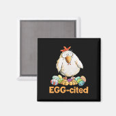 Ei-Aufregendes Lustiges Osterhuhn-Design Magnet (Vorderseite/Rückseite)