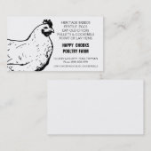 Ei-Bauernhof-Schwarzweiss-Huhn Visitenkarte (Vorne/Hinten)