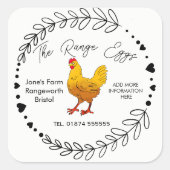 Ei-Box-Etikett Quadratischer Aufkleber (Vorderseite)