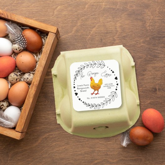 Ei-Box-Etikett Quadratischer Aufkleber