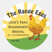 Ei Box Label free range Runder Aufkleber (Vorderseite)
