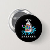 Ei Breaker Hai Ostern Spaß Jungen Mädchen Kinder 1 Button (Vorne & Hinten)