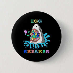 Ei Breaker Hai Ostern Spaß Jungen Mädchen Kinder Button