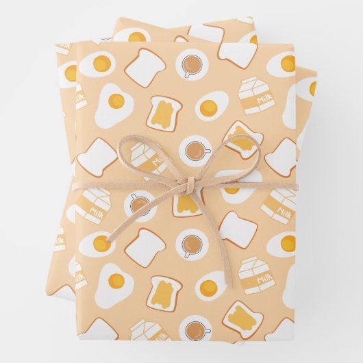 Ei, Brot, Milch, Kaffeepflanze Geschenkpapier Set (Beispiel)