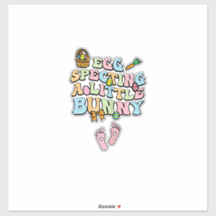 Ei, das Erwarten eines kleinen Häschen Ostern Schw Aufkleber