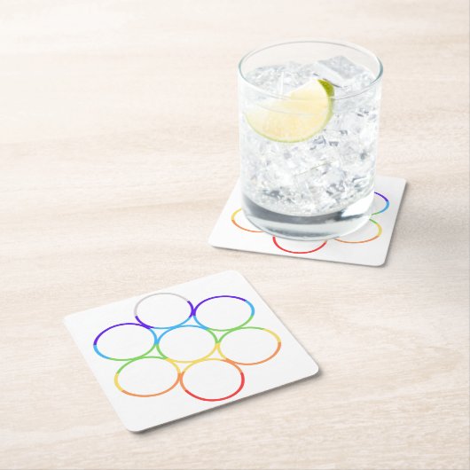 Ei des Lebens Chakra Single Rechteckiger Pappuntersetzer (Vor Ort)