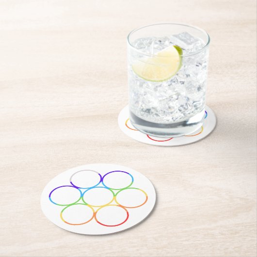 Ei des Lebens Chakra Single Runder Pappuntersetzer (Vor Ort)