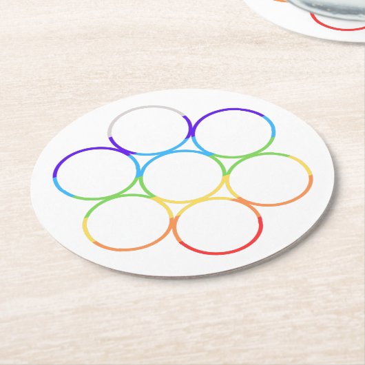 Ei des Lebens Chakra Single Runder Pappuntersetzer (Angewinkelt)