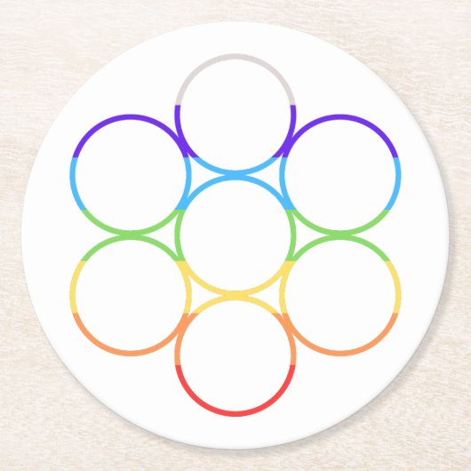 Ei des Lebens Chakra Single Runder Pappuntersetzer (Vorderseite)