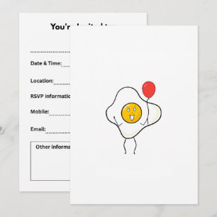 Ei-Design mit Luftballon, personalisieren, anpasse Einladung