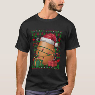 Ei Fast Food Xmas Lights Ugly Weihnachtsmannmütze T-Shirt