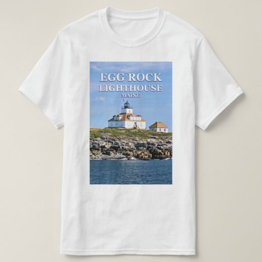 Ei-Felsen-Leuchtturm, Bar-Hafen-Maine-T - Shirt (Design vorne)