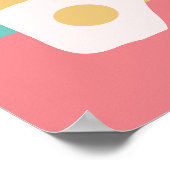 Ei-Frühstück in Farbe Pop-Art-Stil Poster (Ecke)