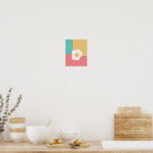 Ei-Frühstück in Farbe Pop-Art-Stil Poster (Küche)