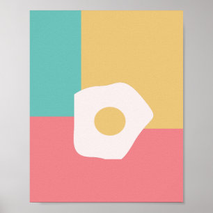 Ei-Frühstück in Farbe Pop-Art-Stil Poster