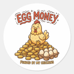Ei Geld Lustiges Huhn Aufkleber