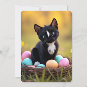 Ei-genial: Felinis Frühlings-Überraschung Feiertagskarte