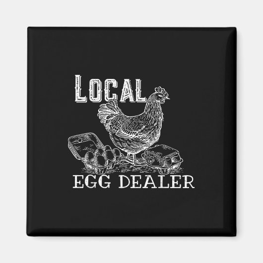 Ei Händler Retro Hühnchen Funny Bauer Ostern Magnet (Vorne)