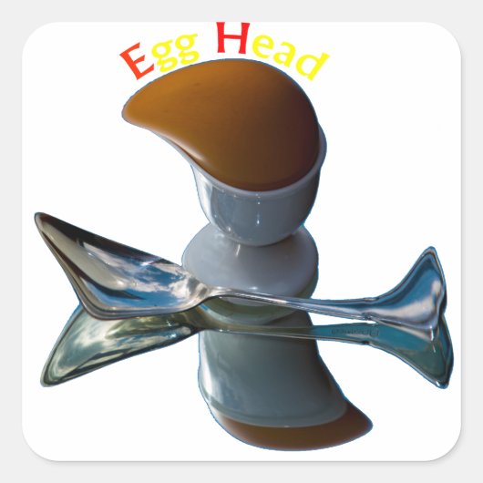Ei Head Quirky Designs Quadratischer Aufkleber (Vorderseite)