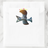 Ei Head Quirky Designs Rechteckiger Aufkleber (Tasche)