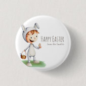 Ei Hunt Boy Happy Oaster Family Personalisiert Button (Vorderseite)