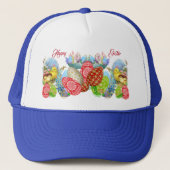 Ei Hunt Happy Ostereier Aktionskorb Niedlich Truckerkappe (Vorderseite)