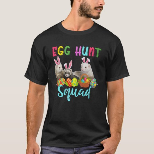Ei Hunt Squad Drei Ostersonnigen Frettchen Jagd T-Shirt (Vorderseite)