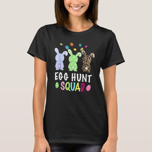 Ei Hunt Squad Leopard Osterfest Bunny Rabbit Women T-Shirt (Vorderseite)