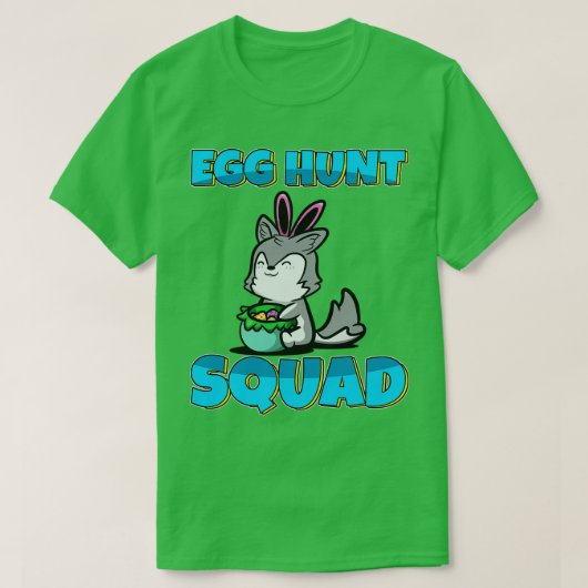 Ei Hunt Squad Niedlich Husky Hund Ostereier Jagen T-Shirt (Design vorne)