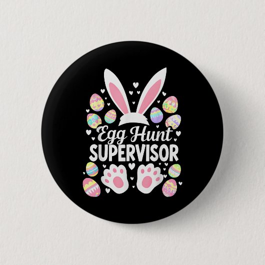 Ei Hunt Supervisor Funny Oaster Day Egg Hunt Squa Button (Vorderseite)