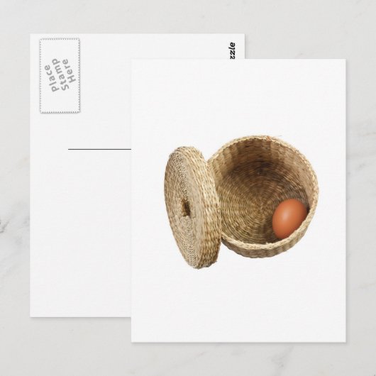 Ei im Korb Postkarte (Vorne/Hinten)