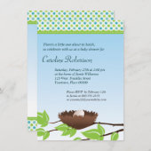 Ei in Birds Nest Babydusche Einladung (Vorne/Hinten)