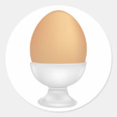 Ei in einem Cup Food Classic Round Aufkleber (Vorderseite)