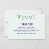 Ei in einem Korb mit Flamingo und Bunny Danke Einladung (Rückseite)